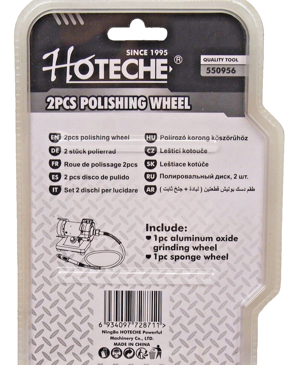 Hoteche 2pc 3" Grinding Polishing Wheel Set For 3" Mini Bench Grinder 550956