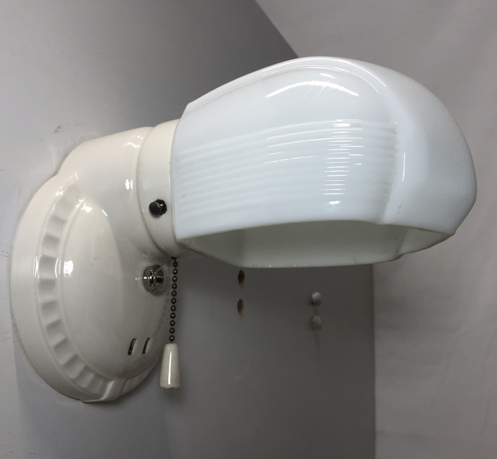 Vtg Porcelain Wall Sconce Pair Antique Ceramic Light Fixture Art Deco USA #i33