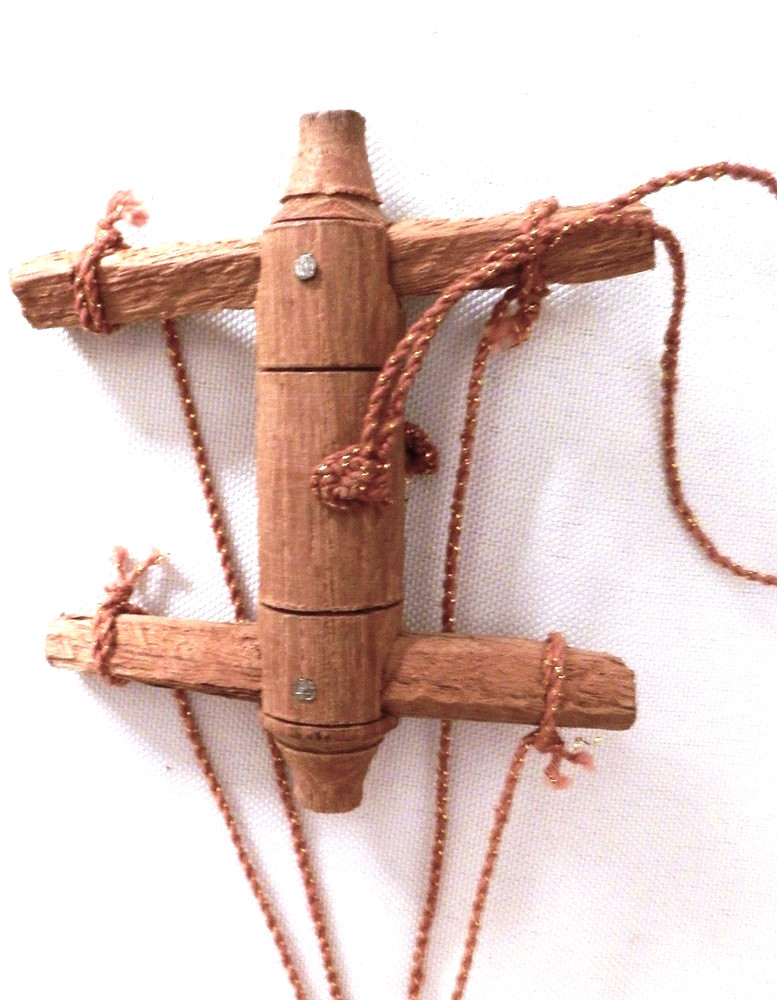 Vintage Burmese Asian Wood String Puppet 16"