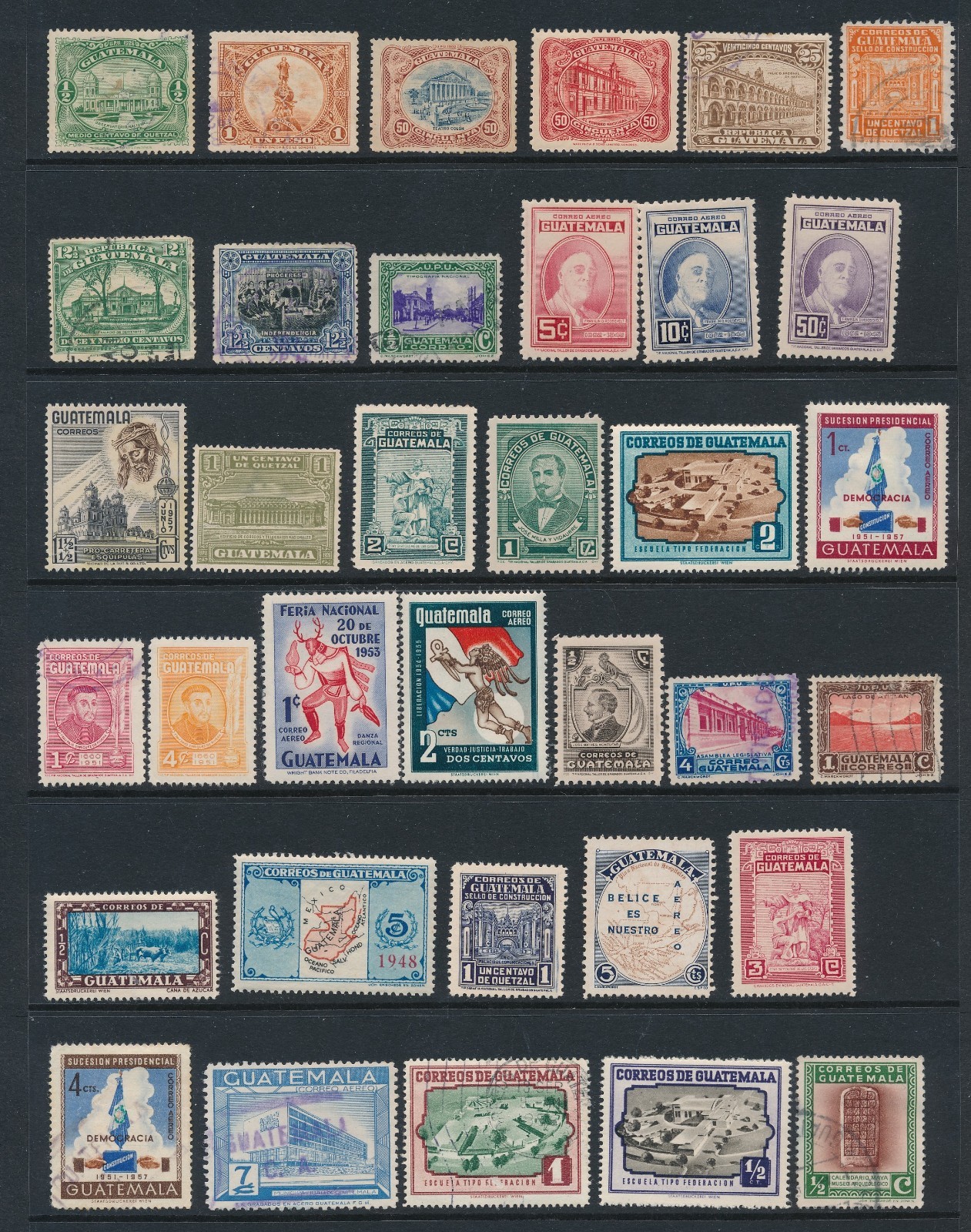 GUATEMALA 65+ ALL DIFFERENT MNH, MH & USED; INCL C41 MNH & QUETZAL ISSUES *NICE*