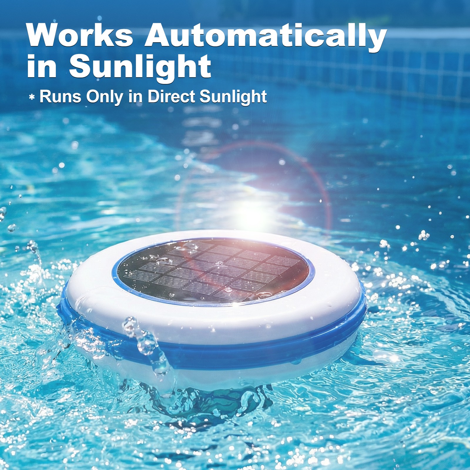 Solar Pool Ionizer Chlorine-Free Water Purifier w/Algae Cleaner Up to 35,000 Gal