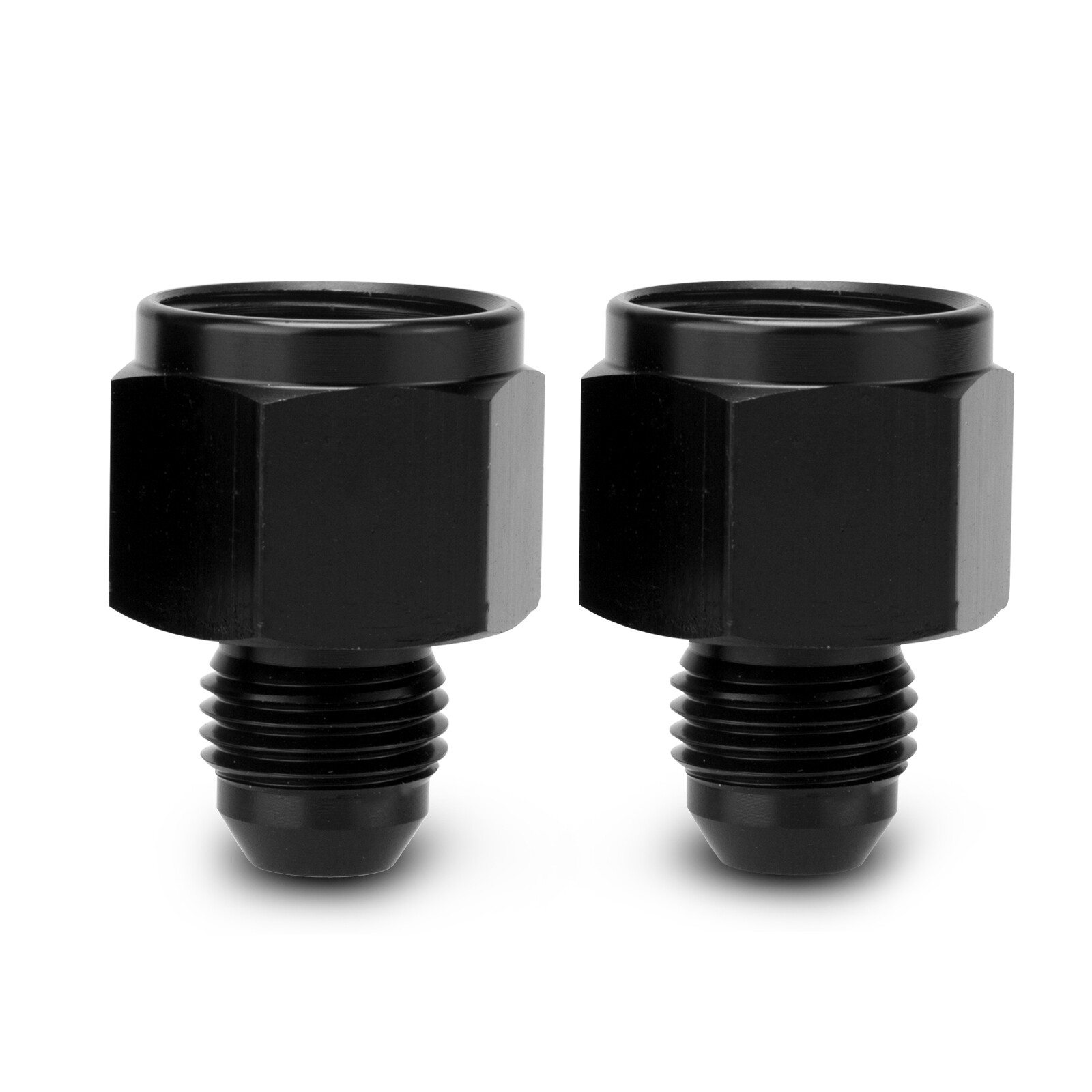 2 Pcs -8 AN Female -6 AN Male AN Flare Fitting Reducer Adapter 8AN to 6AN Black