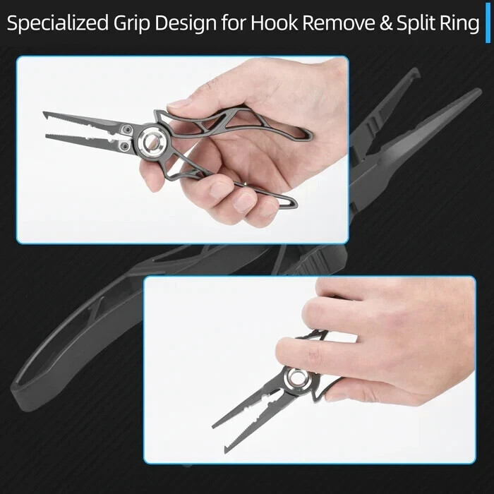 GOMEXUS EXOSKELETON 7” Stainless Steel Fishing Split Ring Pliers Carbide Blade