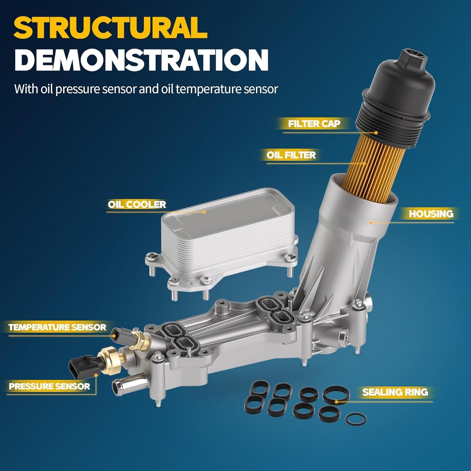 926-876 926-959 Aluminum Oil Filter Housing w/Cooler fo Chrysler Dodge Jeep 3.6L
