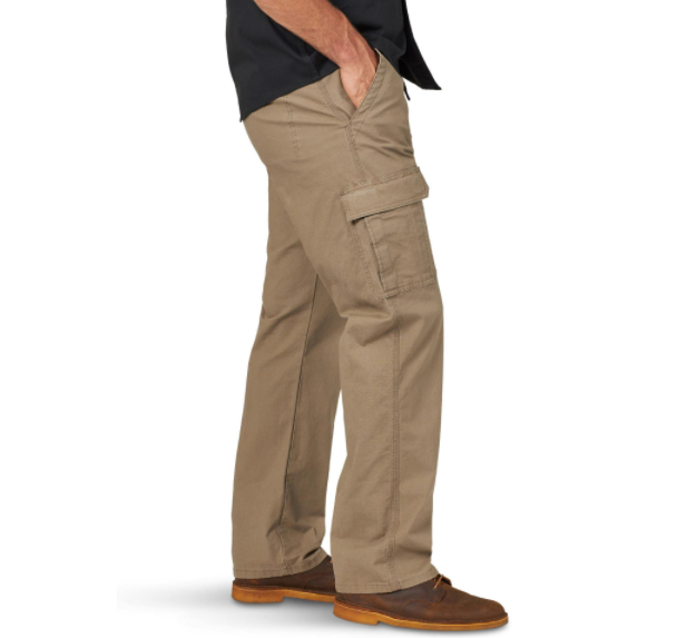 Men's Wrangler Cargo Pants w/ Stretch Relaxed Fit Brown Tech Pocket CHOOSE SIZE