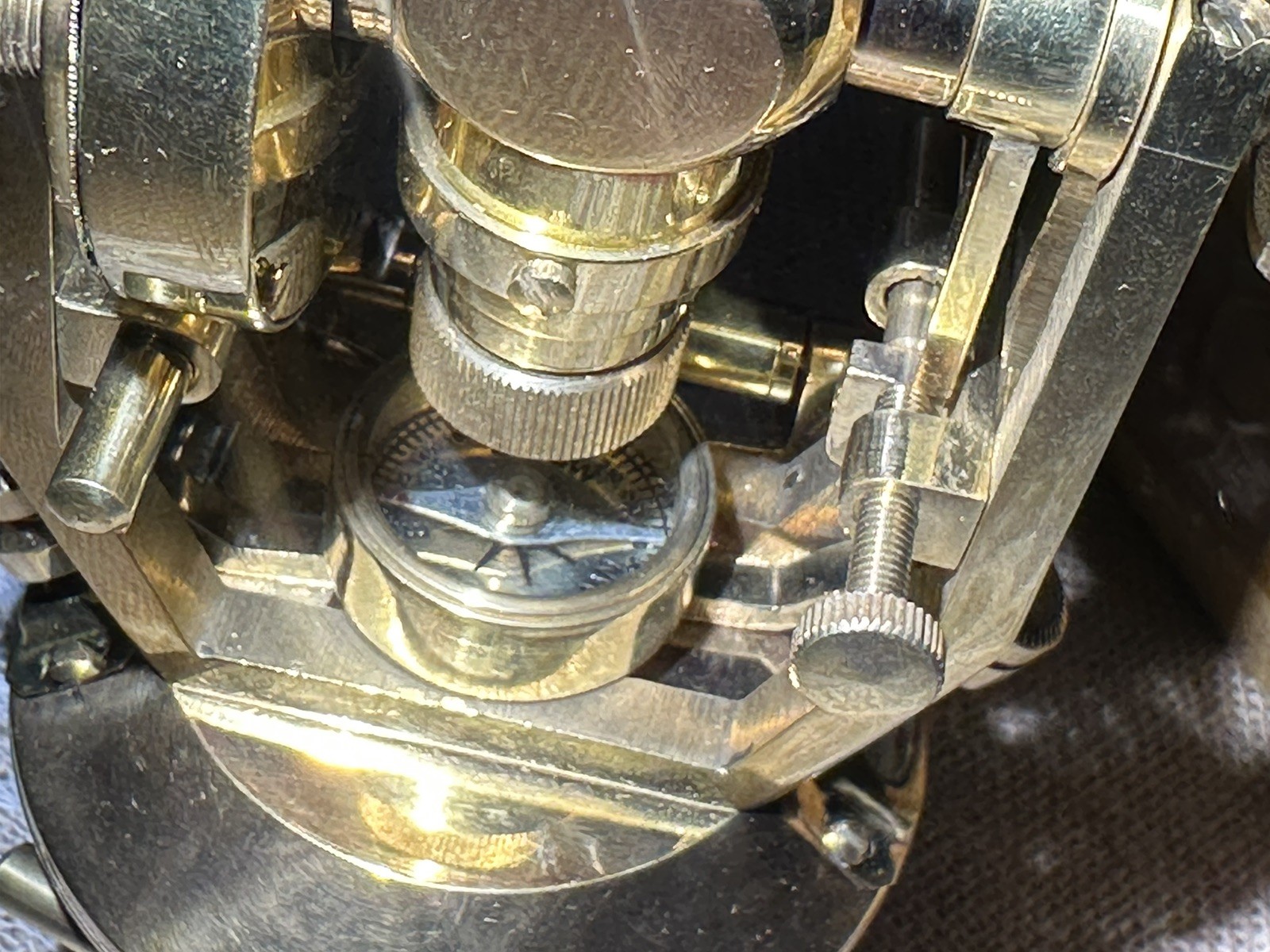 Surveyor's Brass Theodolite Stanley London in Original Condition Transit