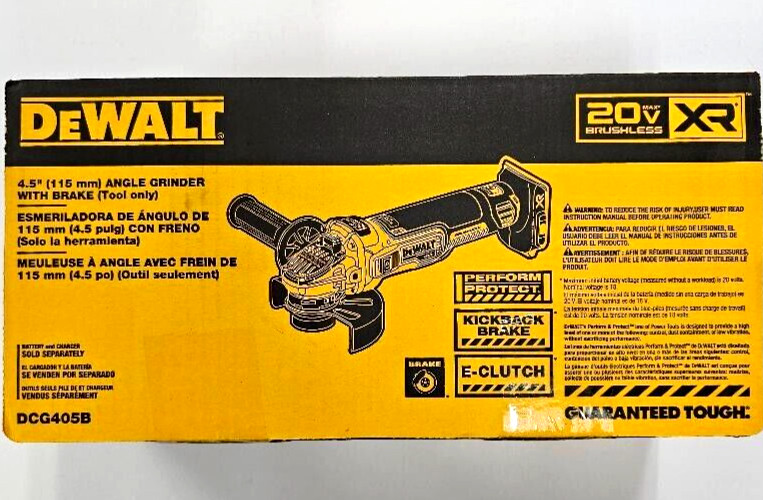 Dewalt DCG405B 20V Cordless XR Slide Angle Grinder Brake Brushless 4 1/2" 20V