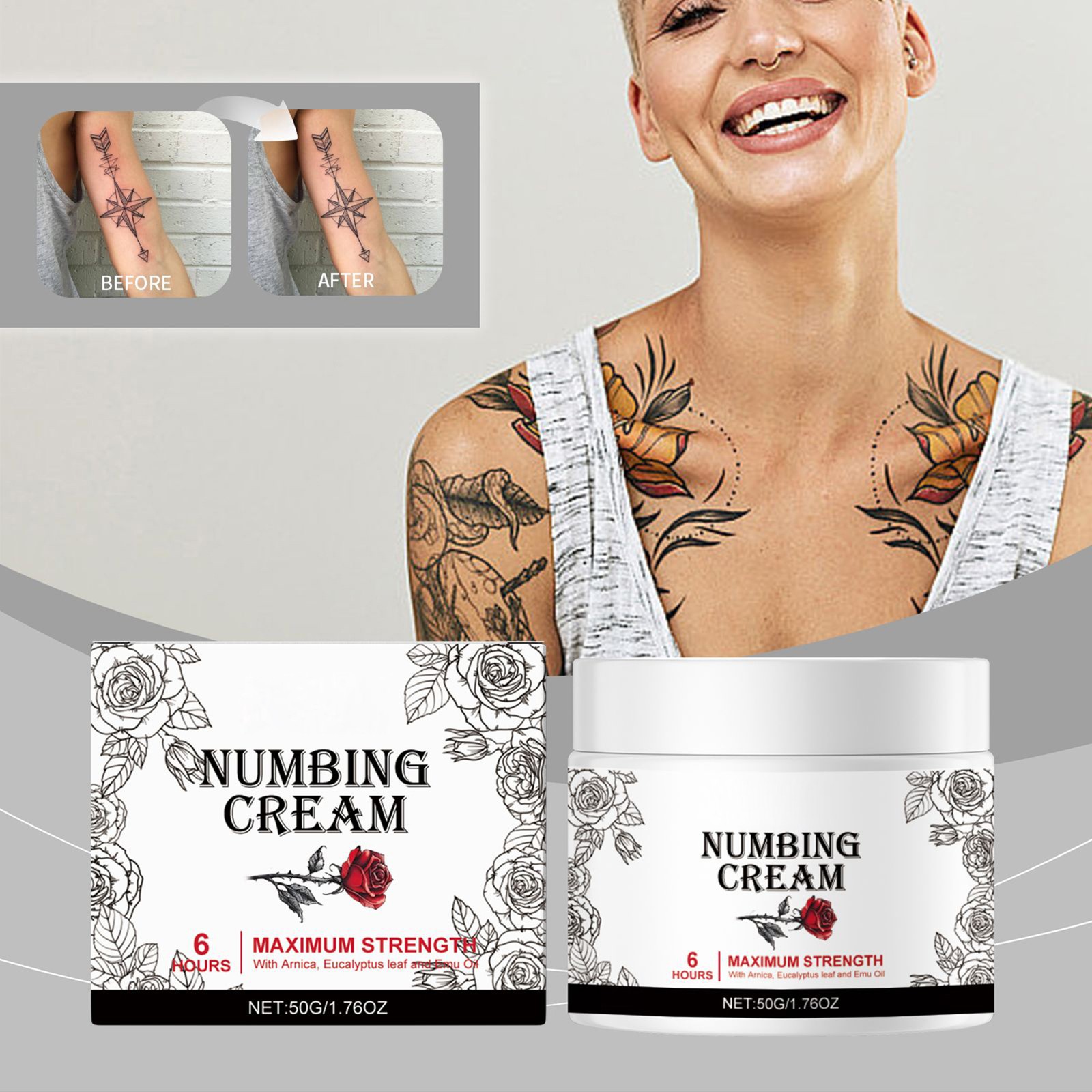 New Tattoo Numibing Cream Gel 50g - Calming Moisturizer Moisturizing Lotion