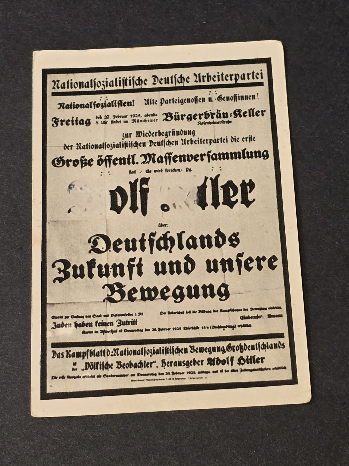 WWII German Third Reich AH Poster Cigarette Tobacco Card 1st edition! 1933