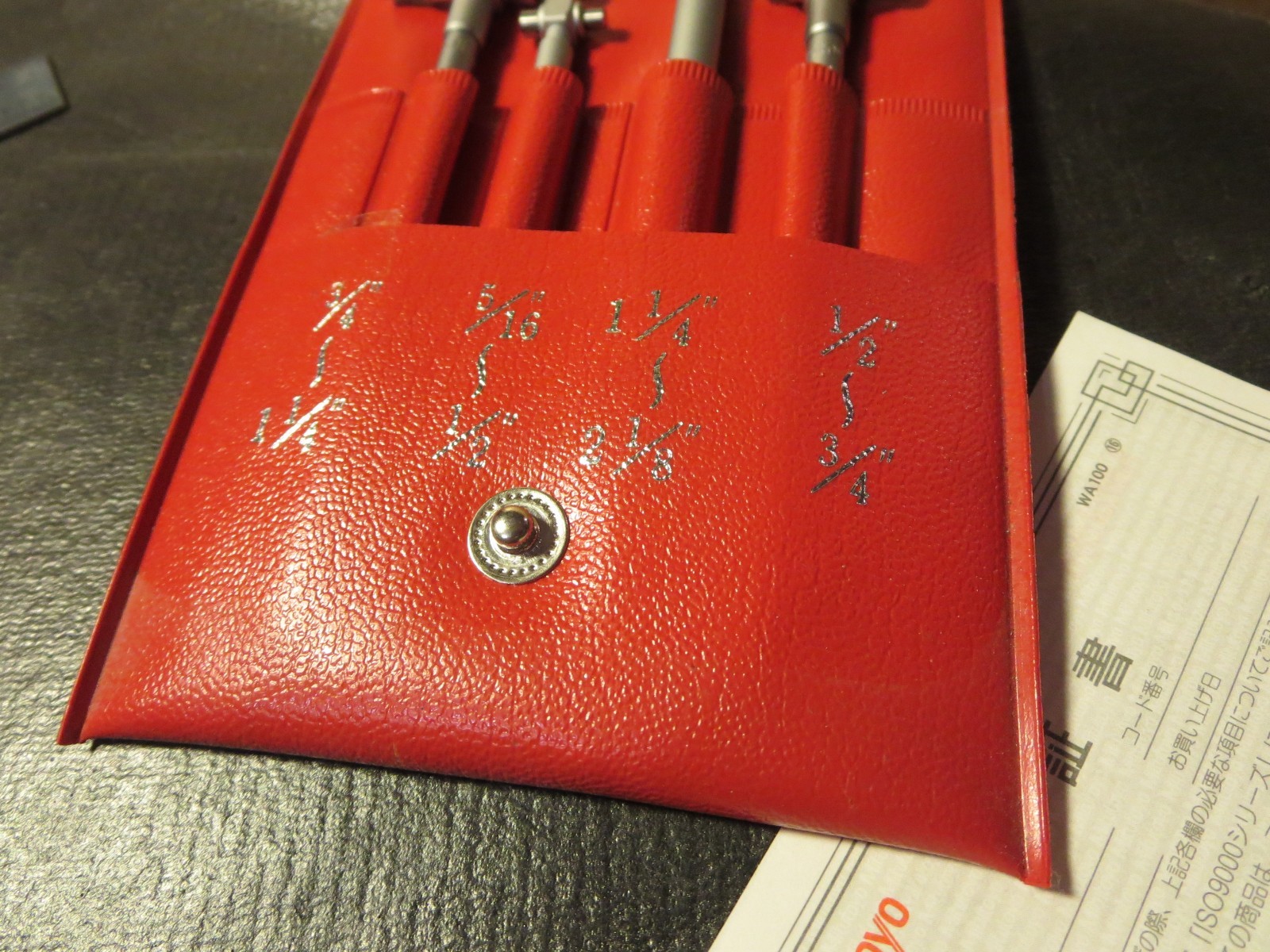 Mitutoyo 155-907 4pc. Telescoping gage set w/ form fit pouch Japan