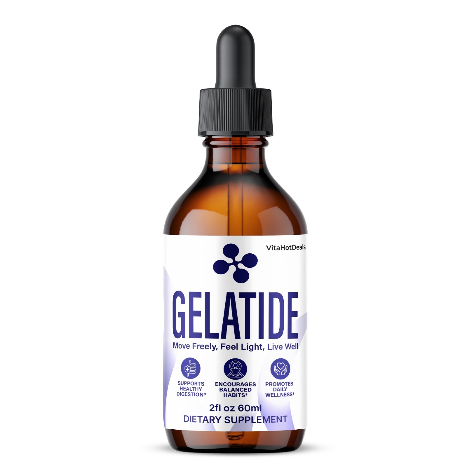 Gelatide Liquid Supplement, All Natural Formula, Gela Tide Drops (3 pack)