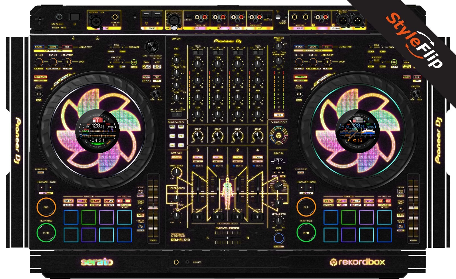 Pioneer DDJ-FLX10 Skin | Retro Y2K Design | Protective Decal | StyleFlip Skins