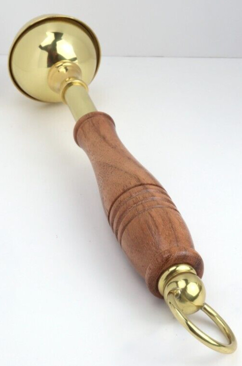 High Polished Brass Wood Handle Holy Water Sprinkler for Catholic Church 10 Inch