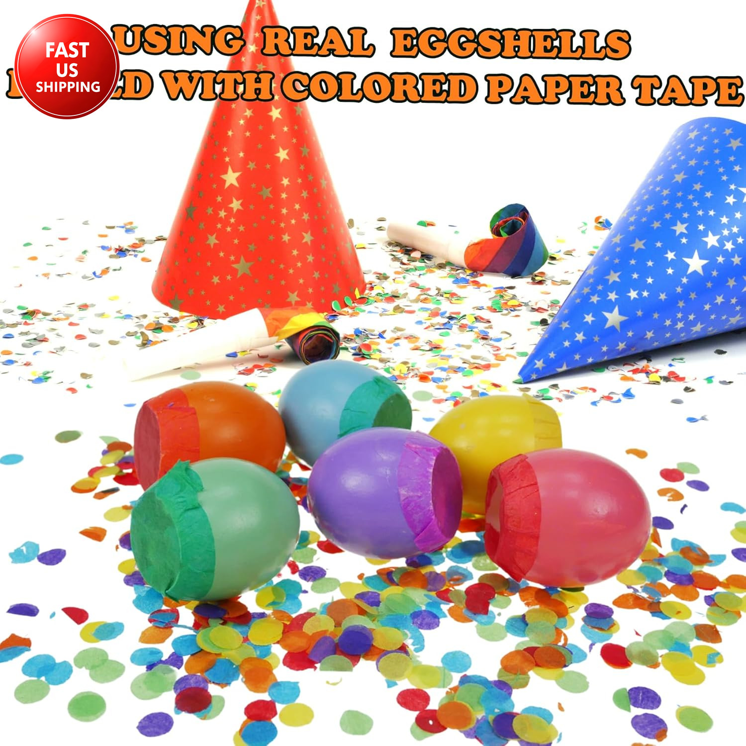 Set of 30Pcs Easter Confetti Eggs Cascarones, Explosion Eggs with Confetti Insid