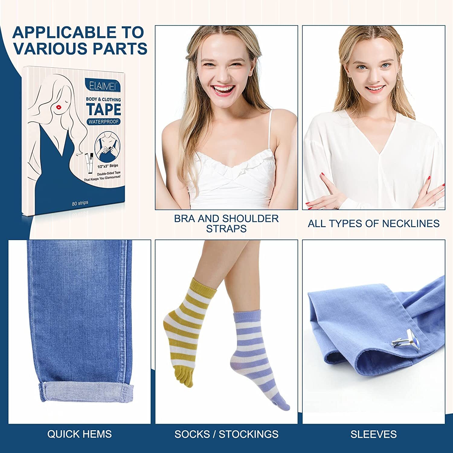 Double Sided Tape for Clothes Body Fashion Skin Tape Strong Transparent