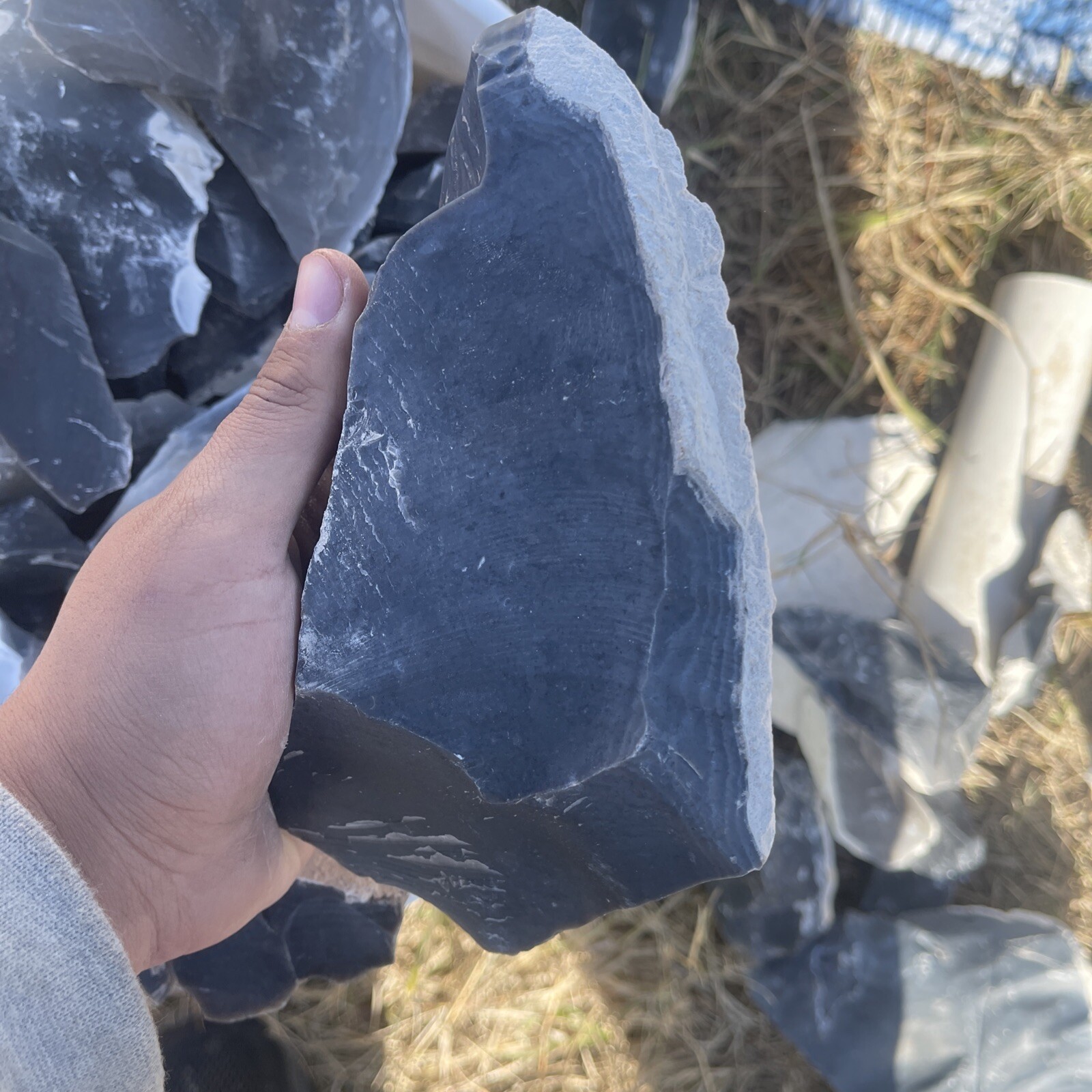 3 Pounds Of High Quality RARE Blue Georgetown Flint (Big Spalls) Flint Knapping
