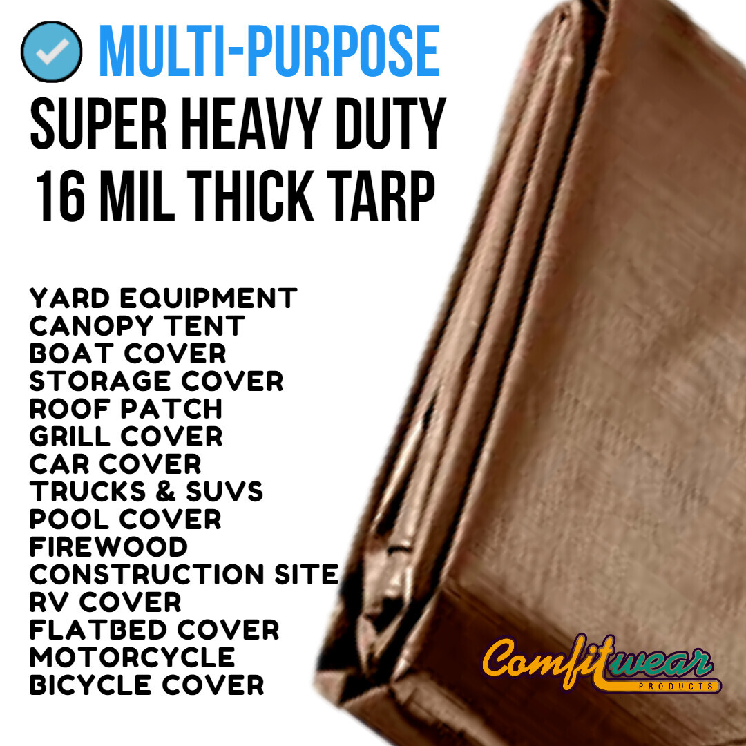 COMFITWEAR Super Heavy Duty Tarp Cover Reinforced Grommet Multi-Use Pool Cover