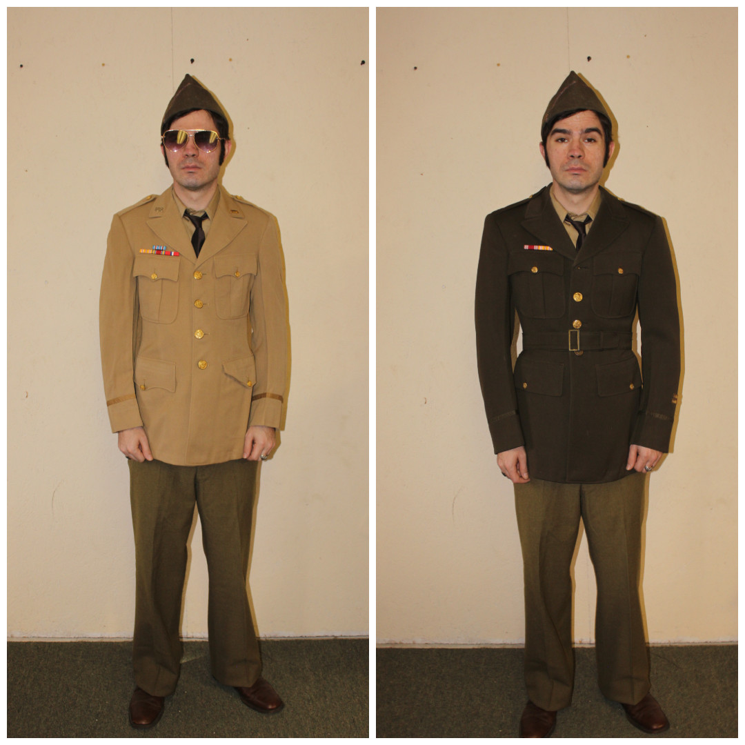 Lot of 2 US Army Wool Officer Jackets 1940's WWII Military Collectibles 36R