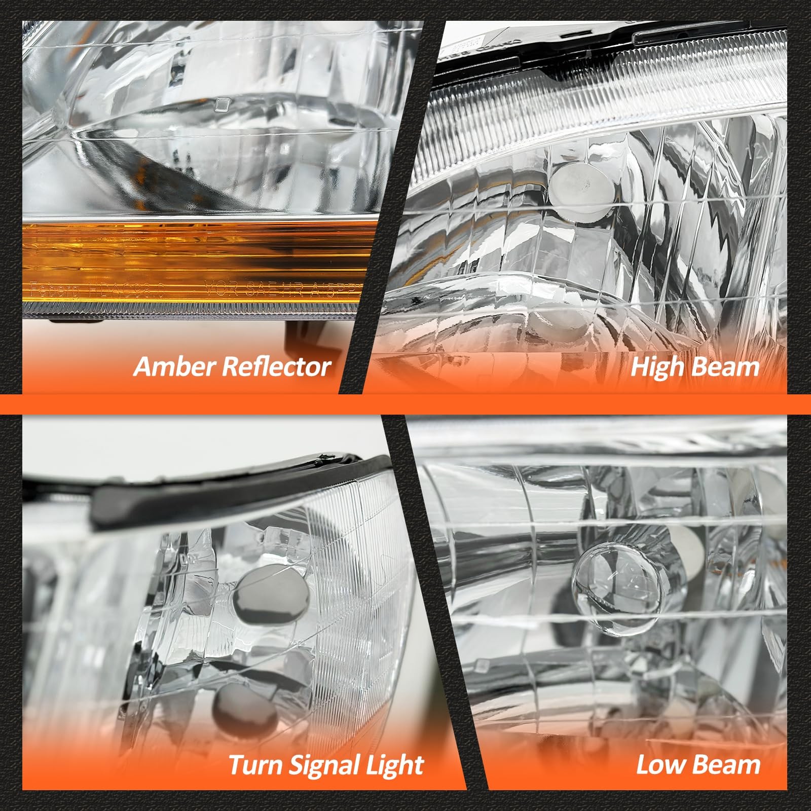 Compatible with Accord 2/4Dr Headlamp for Honda Accord Headlights Assembly