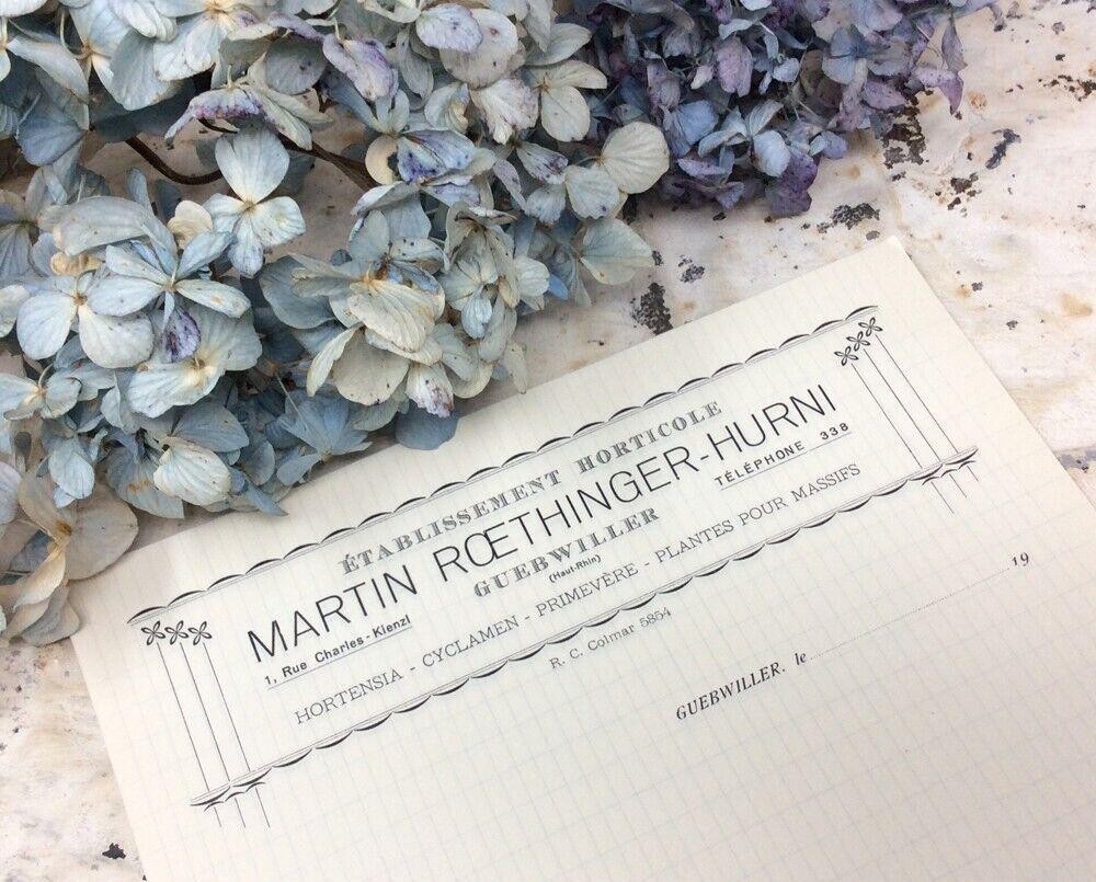 ATQ VTG French Invoice Letterhead (Lot of 10) Unused Stationary Ephemera Flower