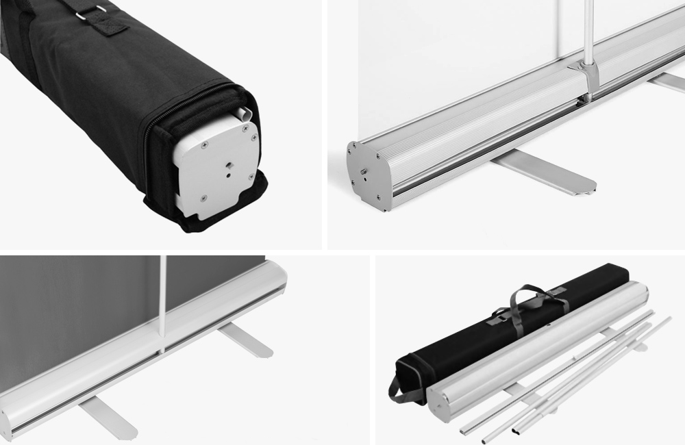 33" x 81" Premium Retractable Roll Up Vinyl Banner Stand Display + Free Printing