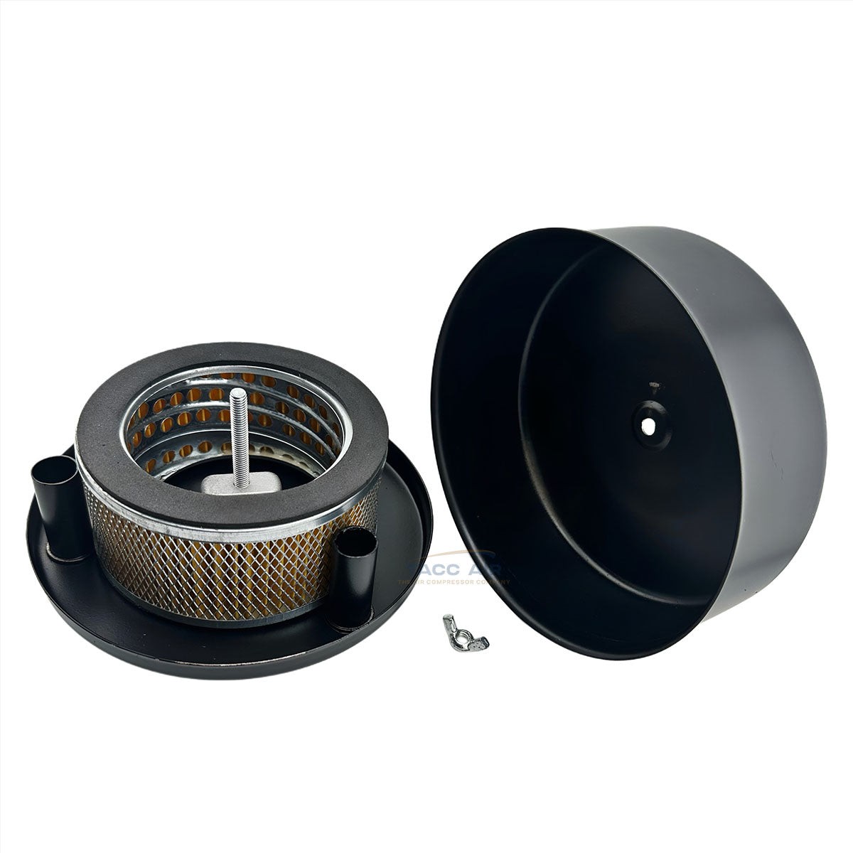 1" NPT Air Compressor Intake Filter Silencer Assembly Metal Housing W/ Element