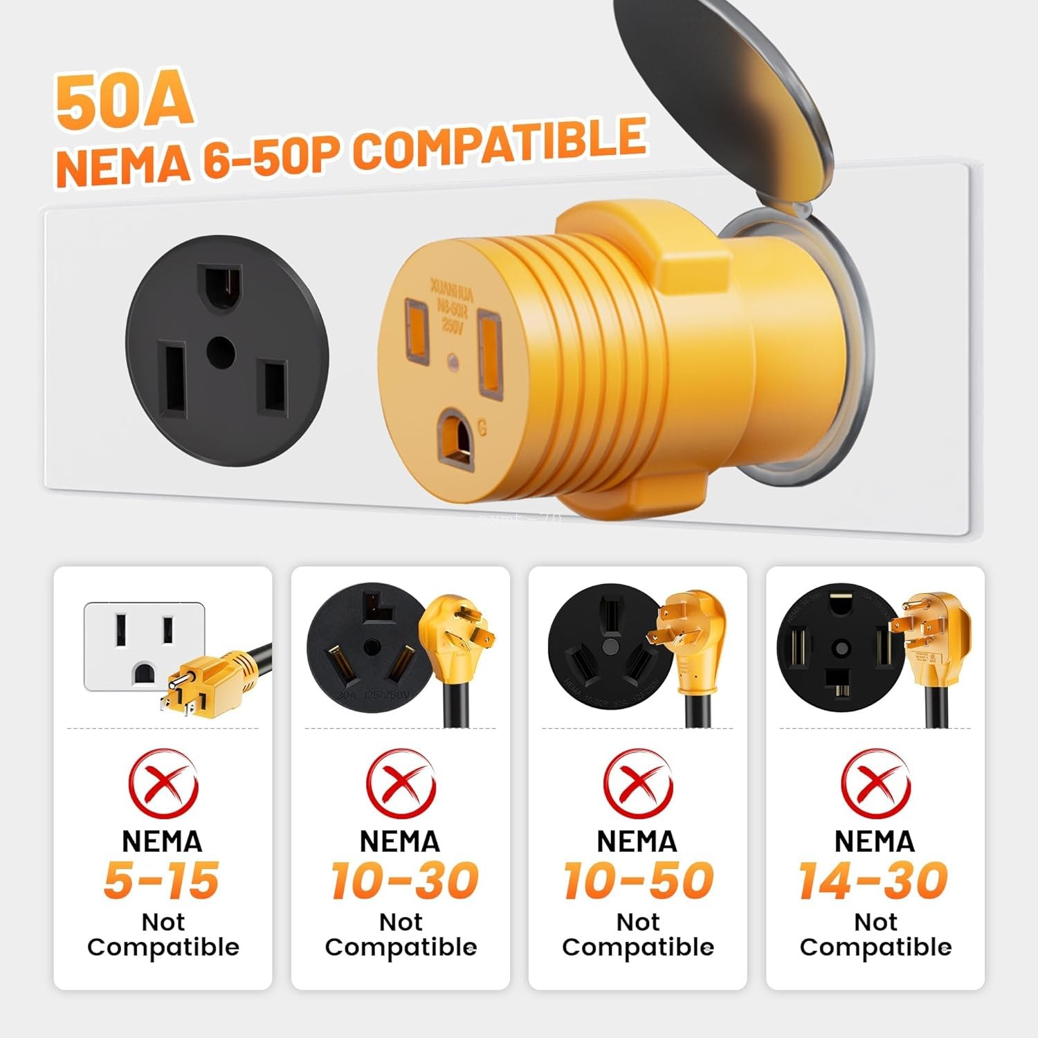 Generator to Welder Adapter Nema L14-30P to 6-50R Twist Lock Male to Female Plug