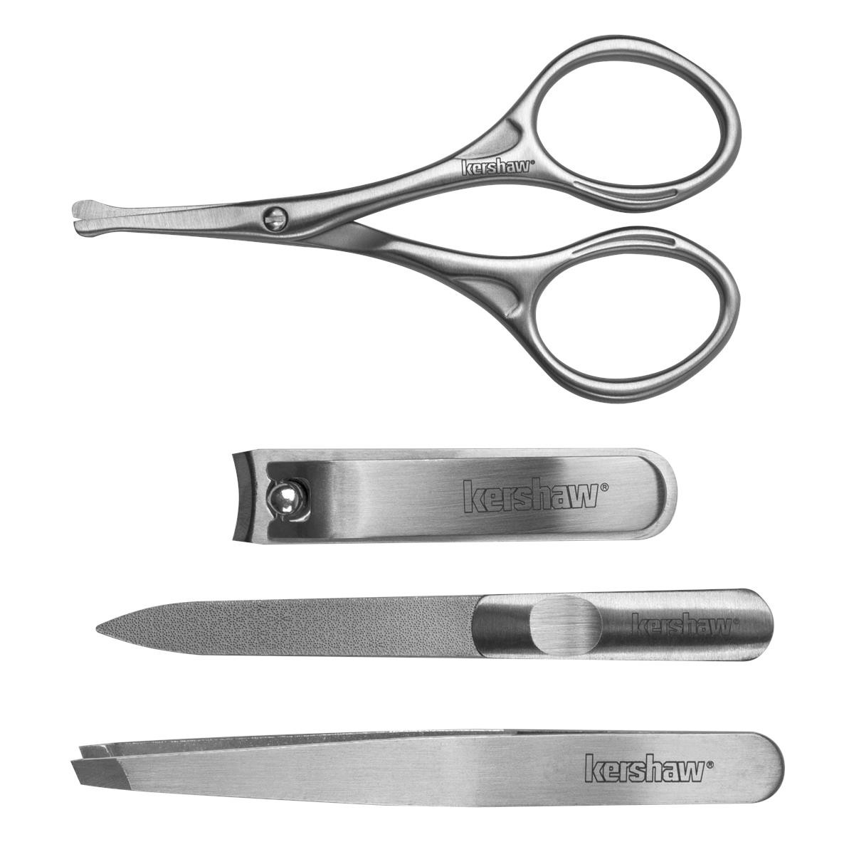 Kershaw Manicure Kit: Fingernail Clipper, Nail File, Scissors and Tweezers - Sta