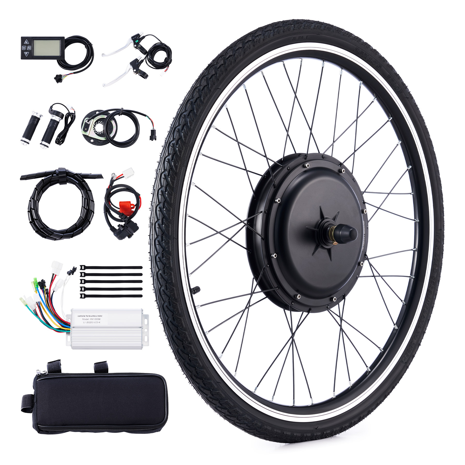 1000W/1500W Electric Bicycle Front/Rear Wheel + Tire E-Bike Conversion Motor Kit