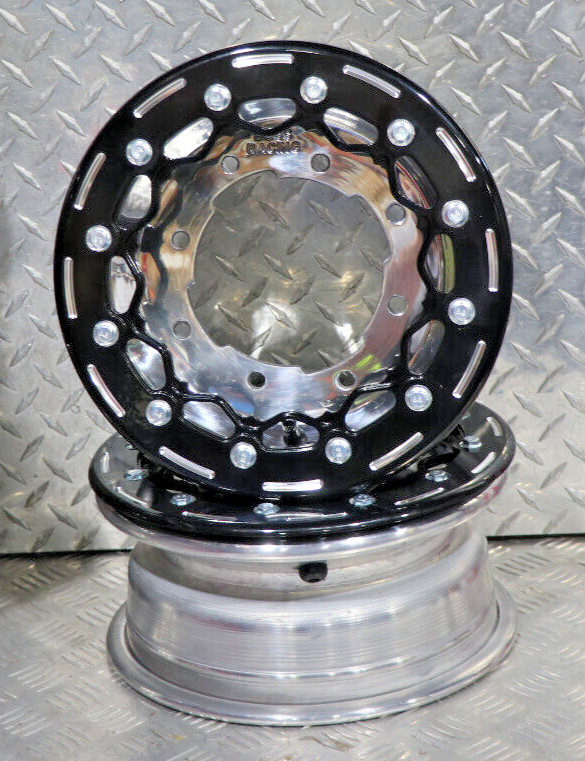 HONDA YAMAHA BANSHEE RAPTOR YFZ TRX BEADLOCKS ATV FRONT REAR POLISHED BLACK