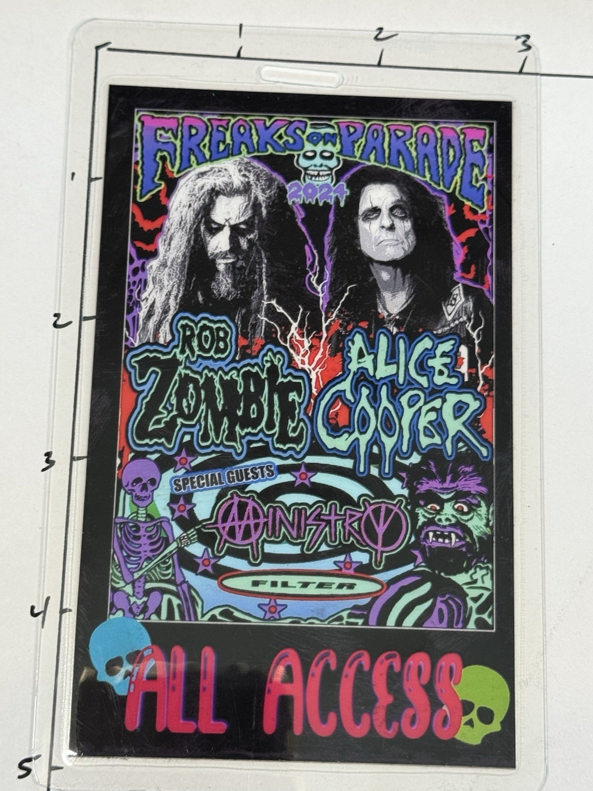Rob Zombie/Alice Cooper Commemorative Freaks On Parade 2024 All Access Pass