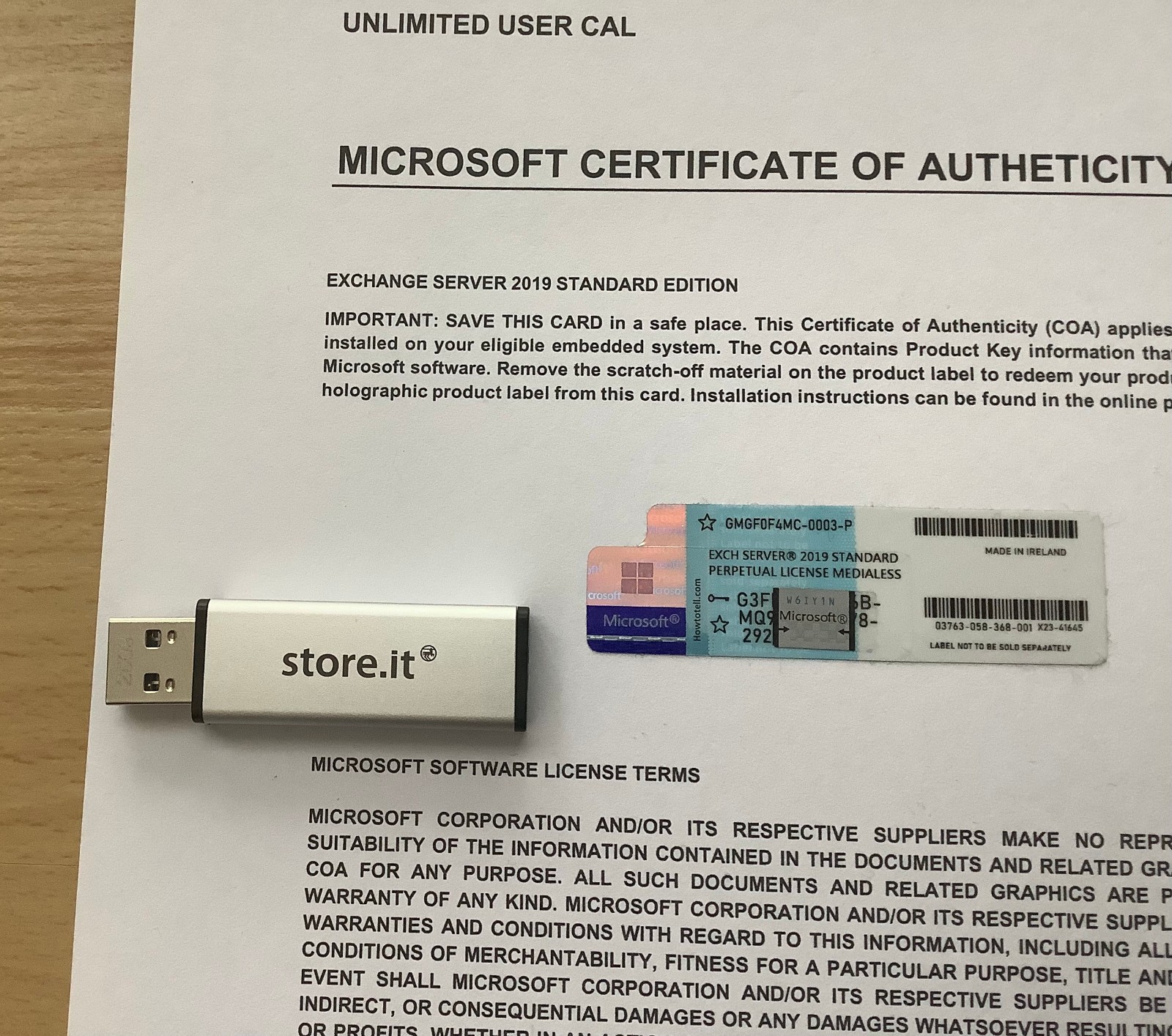 Exchange Server 2019 Standard COA unlimited User CAL RETAIL License NEW