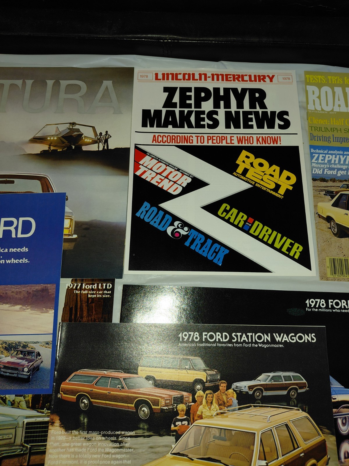 Lot Of 20 Vintage 1970s Ford Cars Brochures & Magazines Etc. New Old Stock