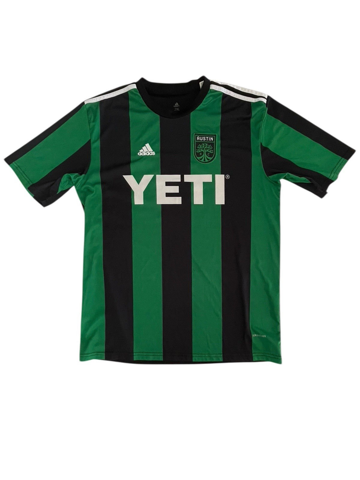 Austin FC Soccer Jersey Mens 2XL Adidas MLS 2021 Home Kit #19 Black Green