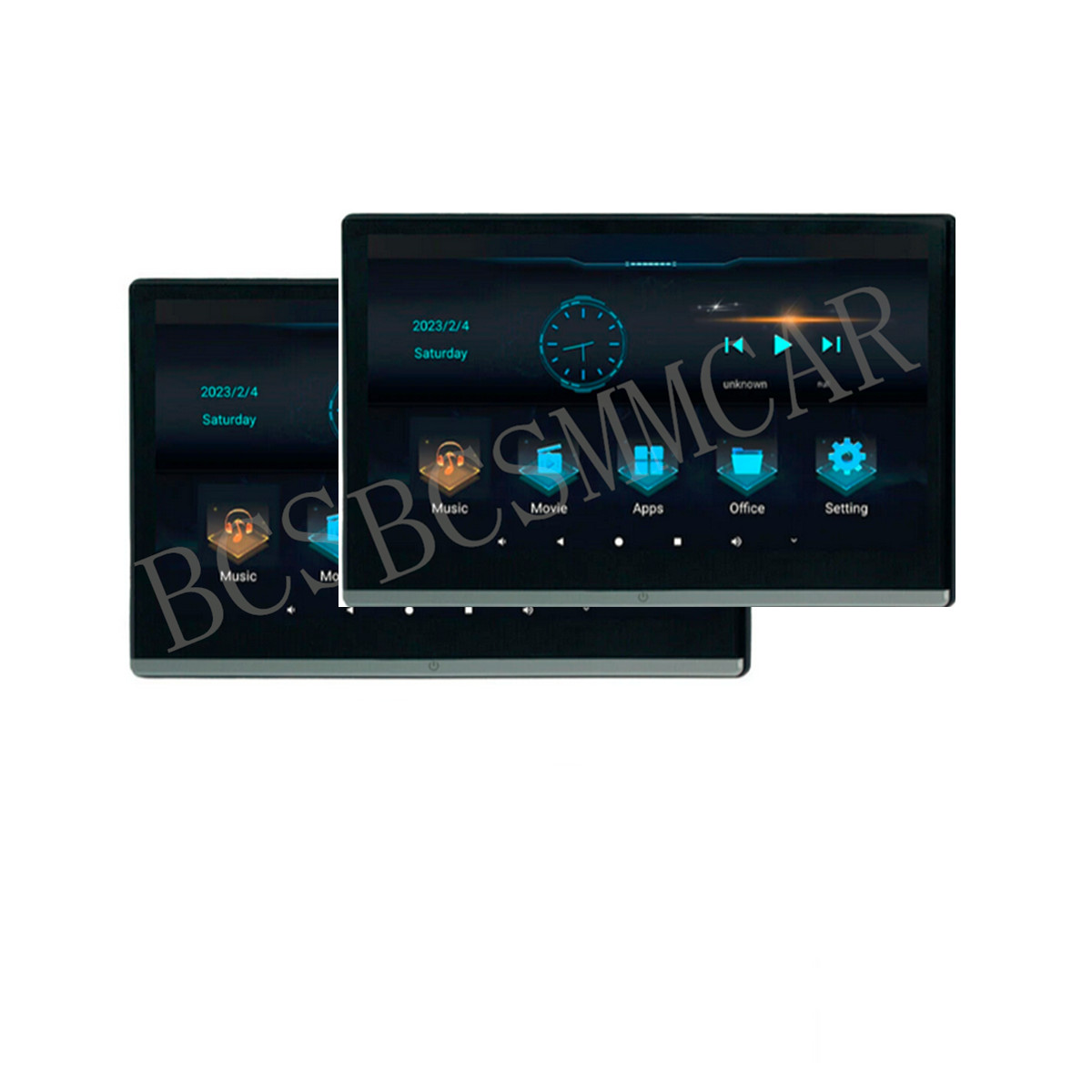 2x Car Headrest Monitor Rear Seat Entertainment TV Video Player IPS Touch Screen