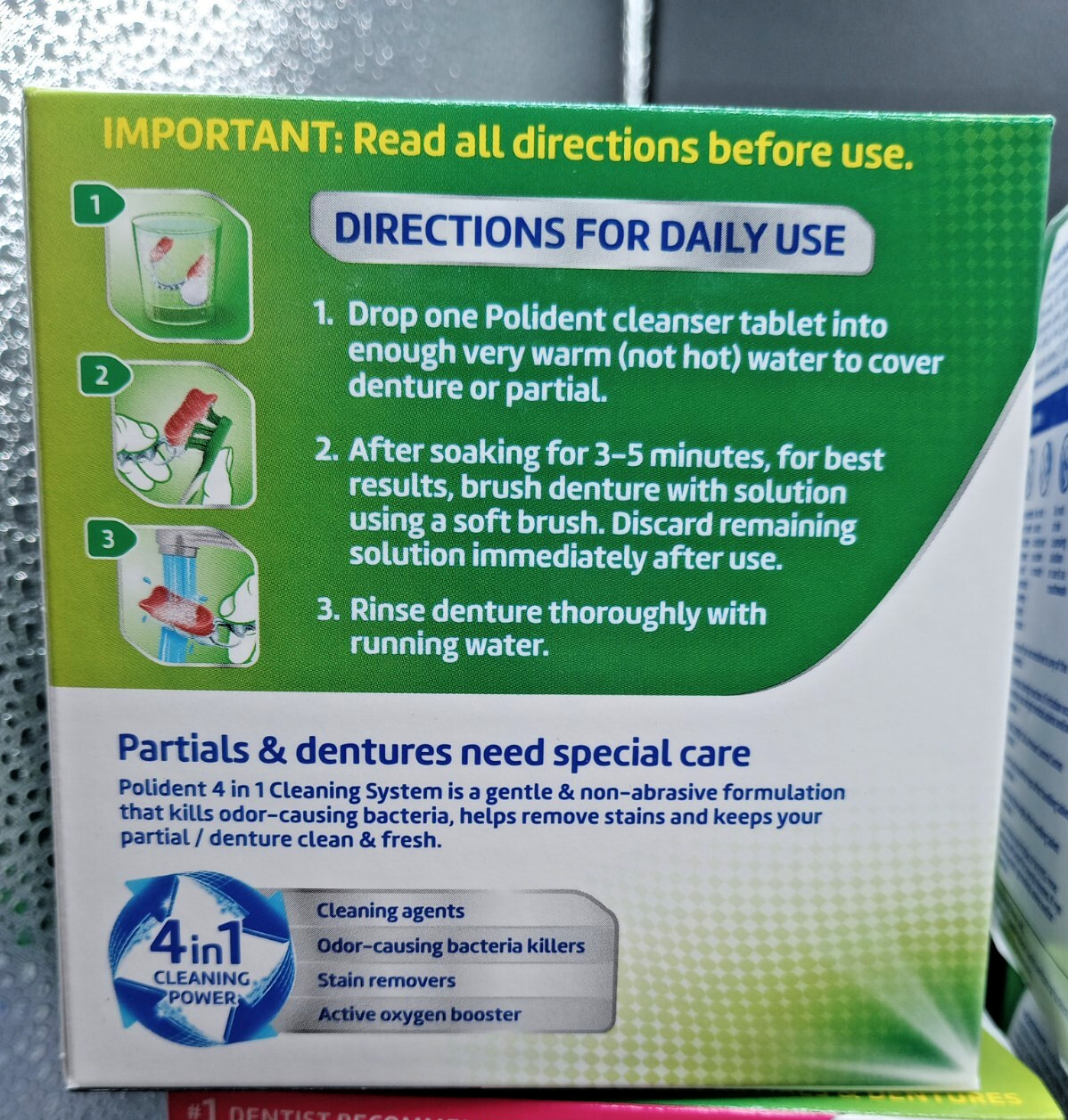 (LOT OF 6) Polident 3 Minute Denture Cleanser - 240 Total Tabs- EXP 03/26