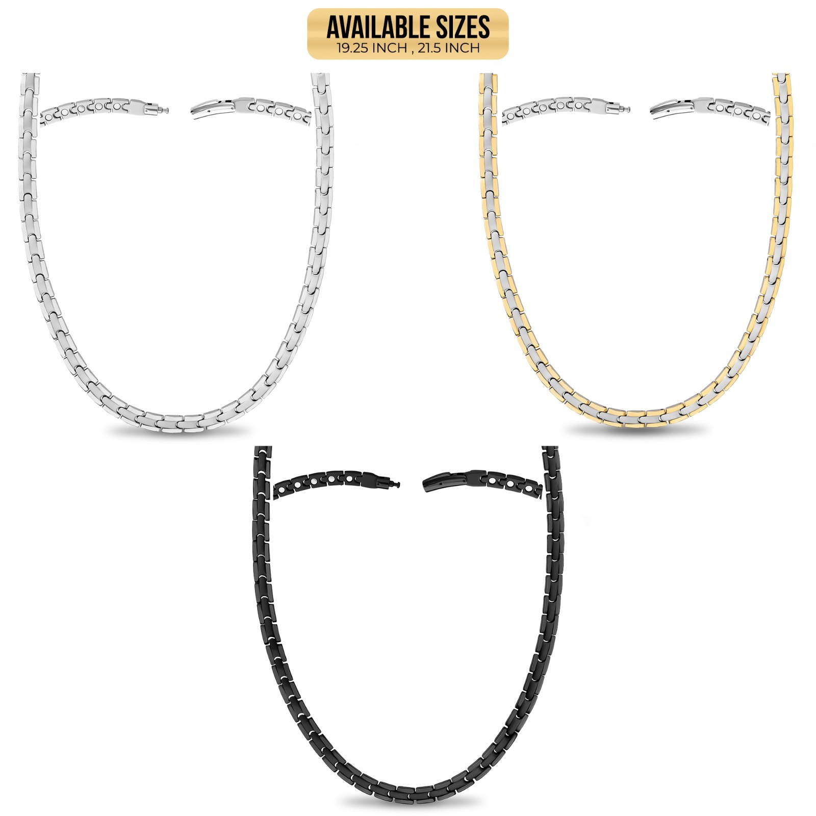 MagnetRX Titanium Magnetic Necklace Ultra Strength for Men & Women Effective