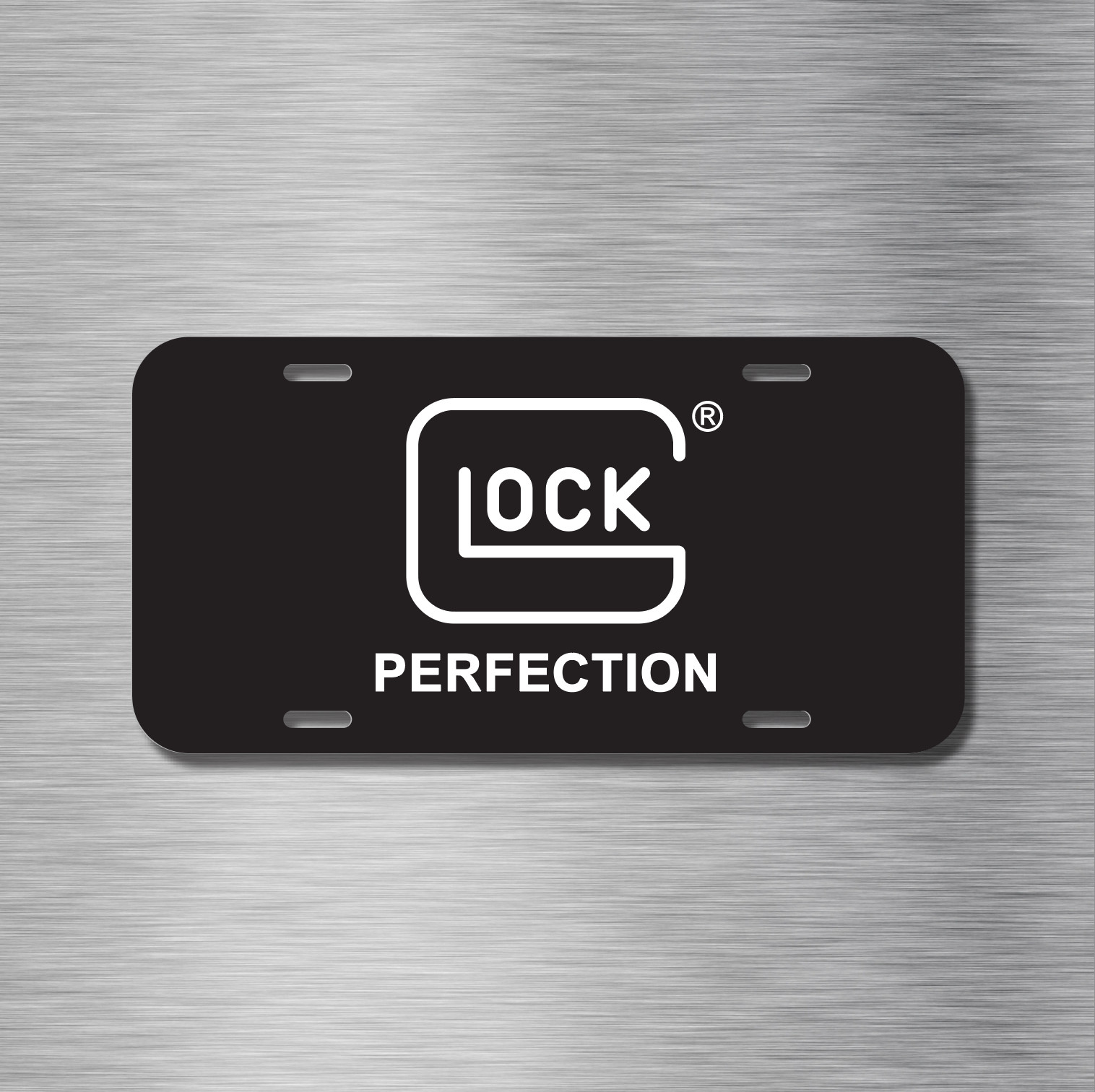 NEW Firearm Glock Pistol Aluminum License Plate NRA 2ND Amendment