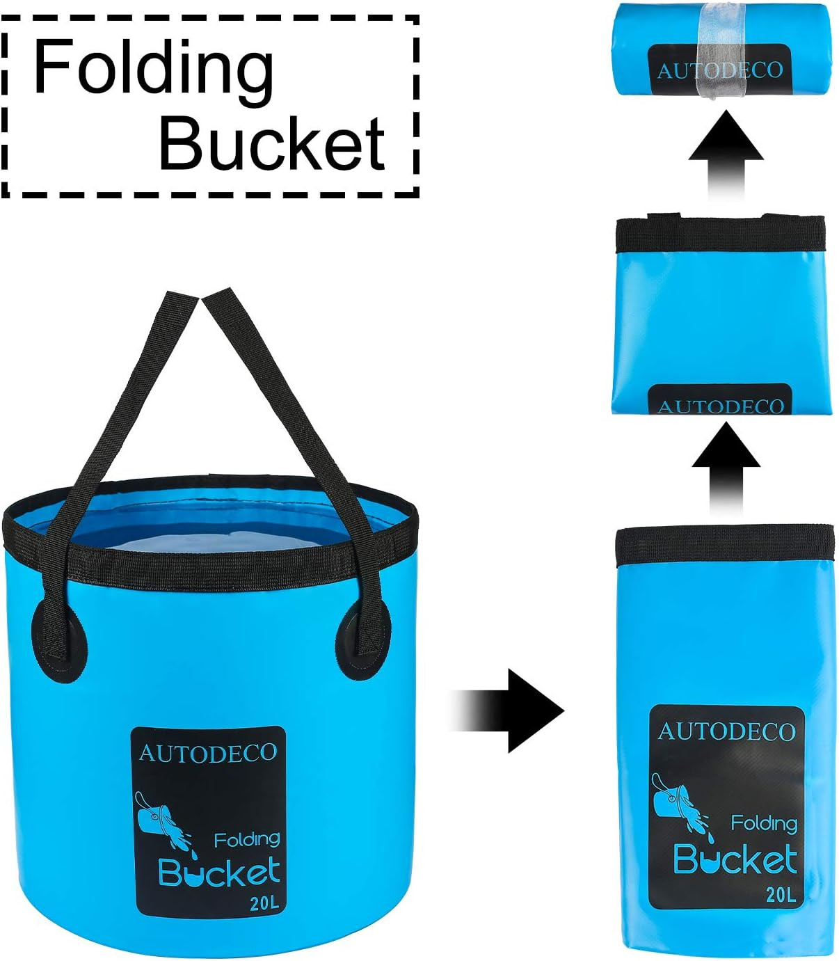 Collapsible Bucket 5 Gallon Container Folding Water Bucket Portable Wash Basin 2