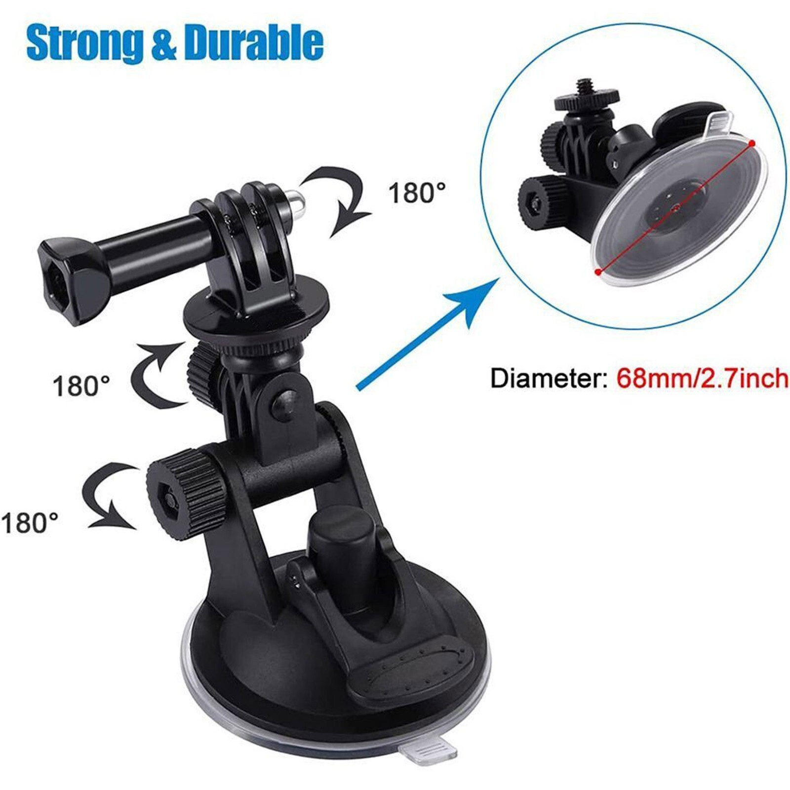 Windshield Suction Cup Car Mount Action Camera Bracket For GoPro Hero|DJI OSMO