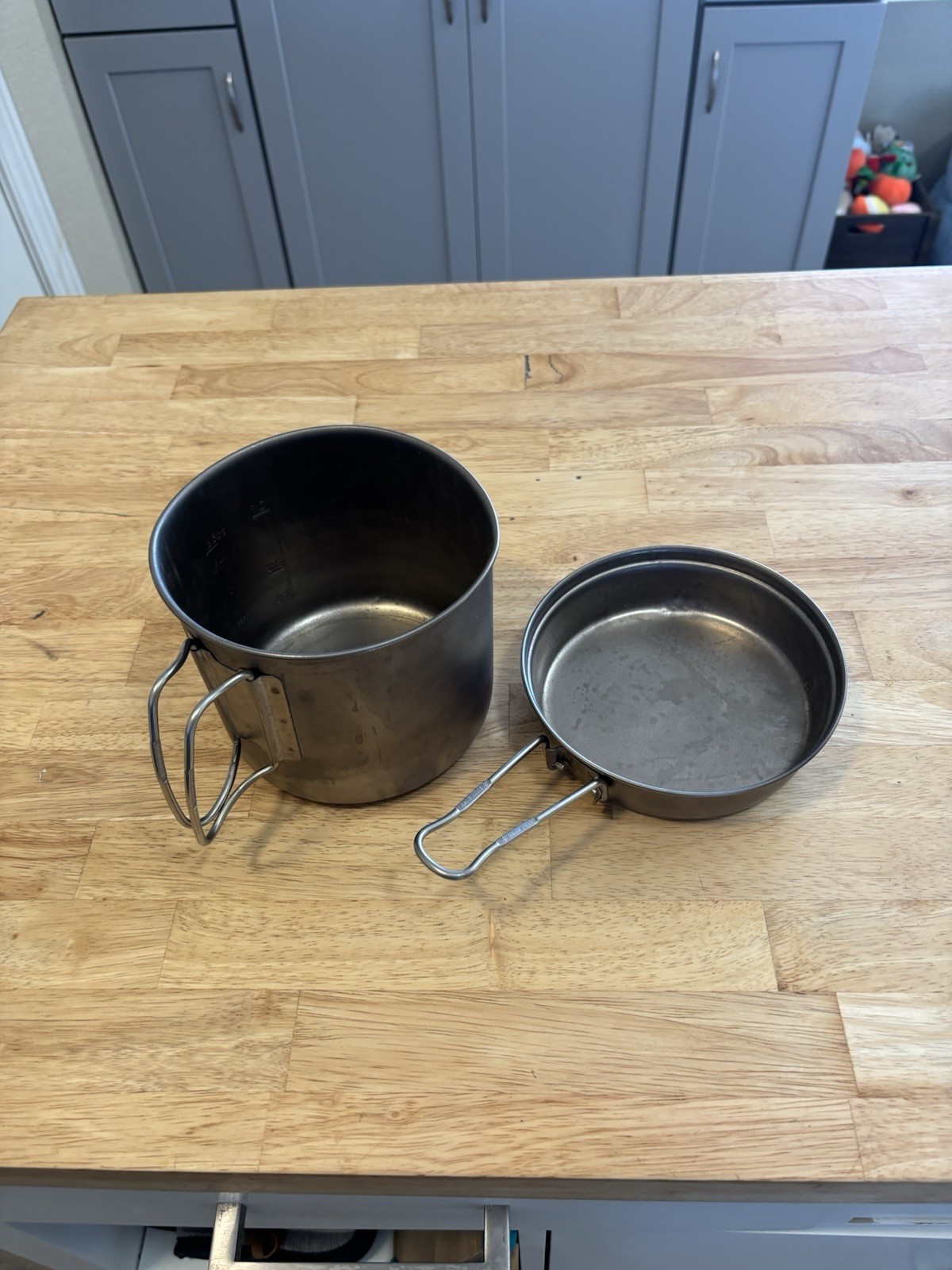 Evernew Titanium Backpacking Pots (2) 1L & 750ml