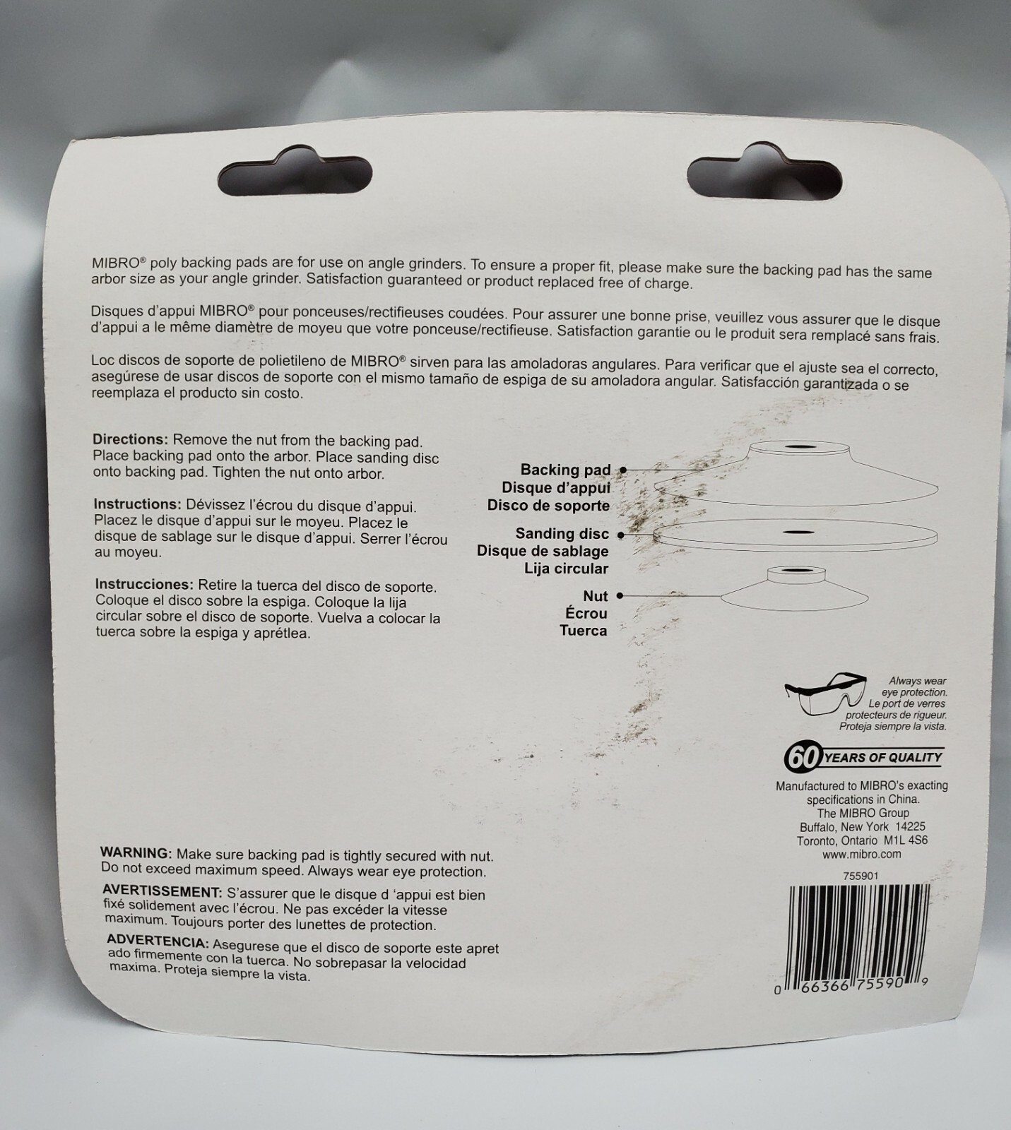 7" Mibro Fiber Disc Backing Pad, 755901, Lot of 1