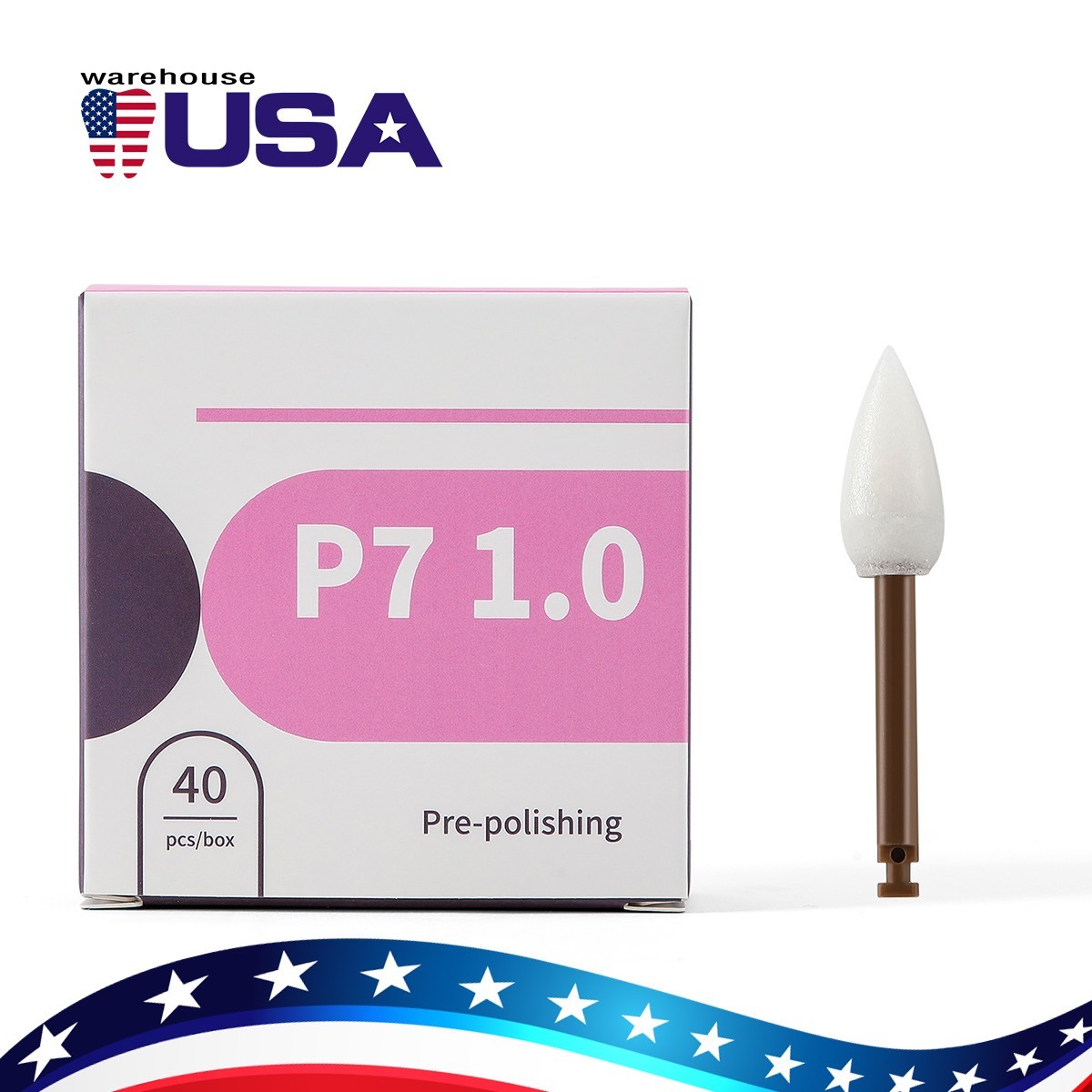 AZDENT 40Pcs Dental Composite Polishing Finishing Finisher Cups/Points/Disc