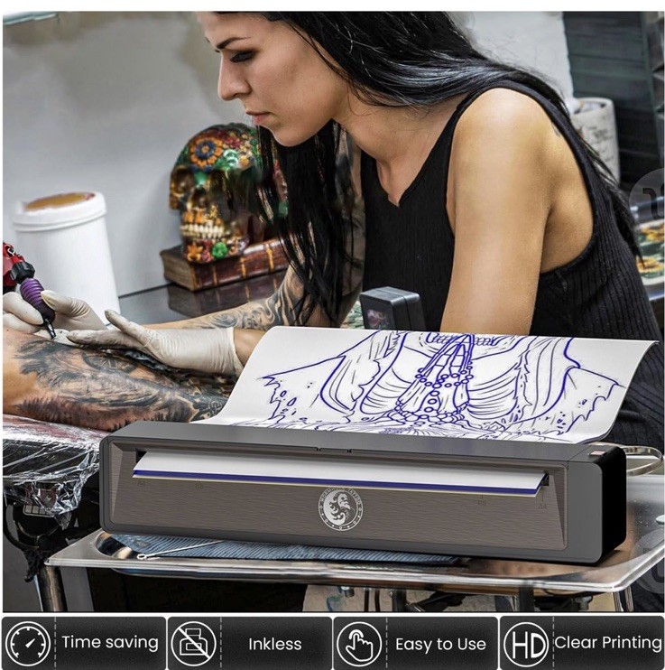 Wormhole Tattoo Stencil Printer Wireless Bluetooth 2,500mAh Battery Portable