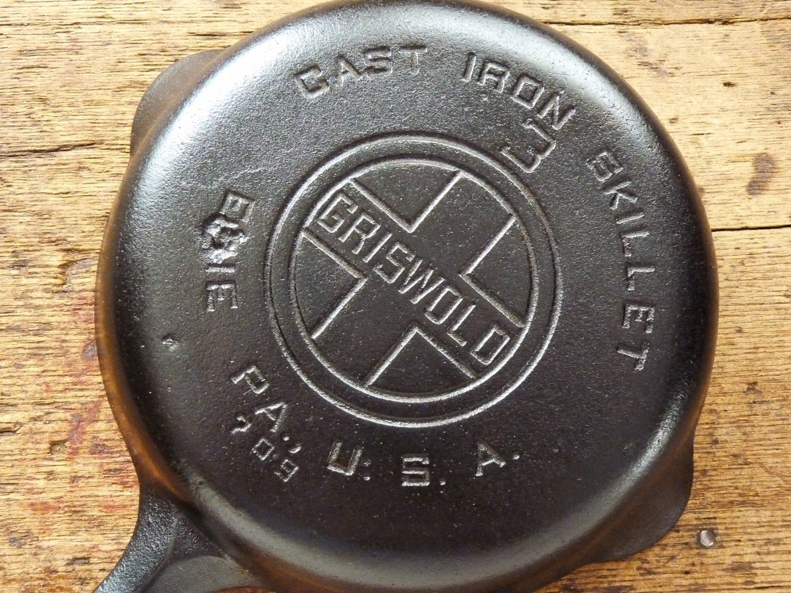 Vintage GRISWOLD Cast Iron SKILLET Frying Pan # 3 LARGE BLOCK LOGO - Ironspoon