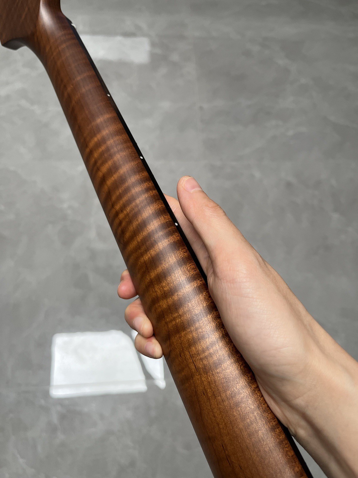 NEW Stainless Ebony 22fret Satin Roasted Flame Maple electric guitar neck 12in