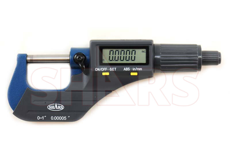 SHARS 0-1" 0.00005" Digital Electronic Outside Micrometer Carbide Tip 0-25mm P]