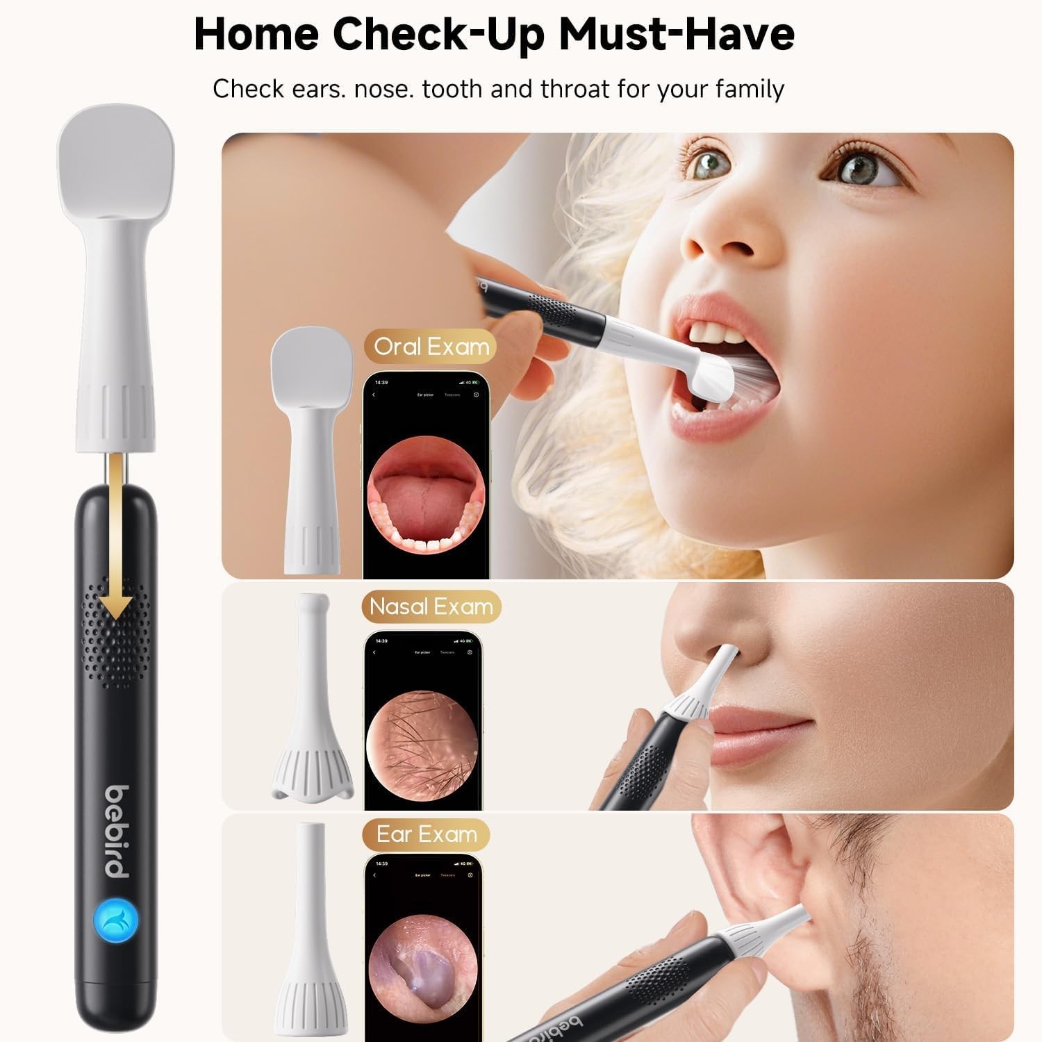 BEBIRD R1 Ultra Ear Wax Removal, Cleaner with 1 Count (Pack of 1), Black