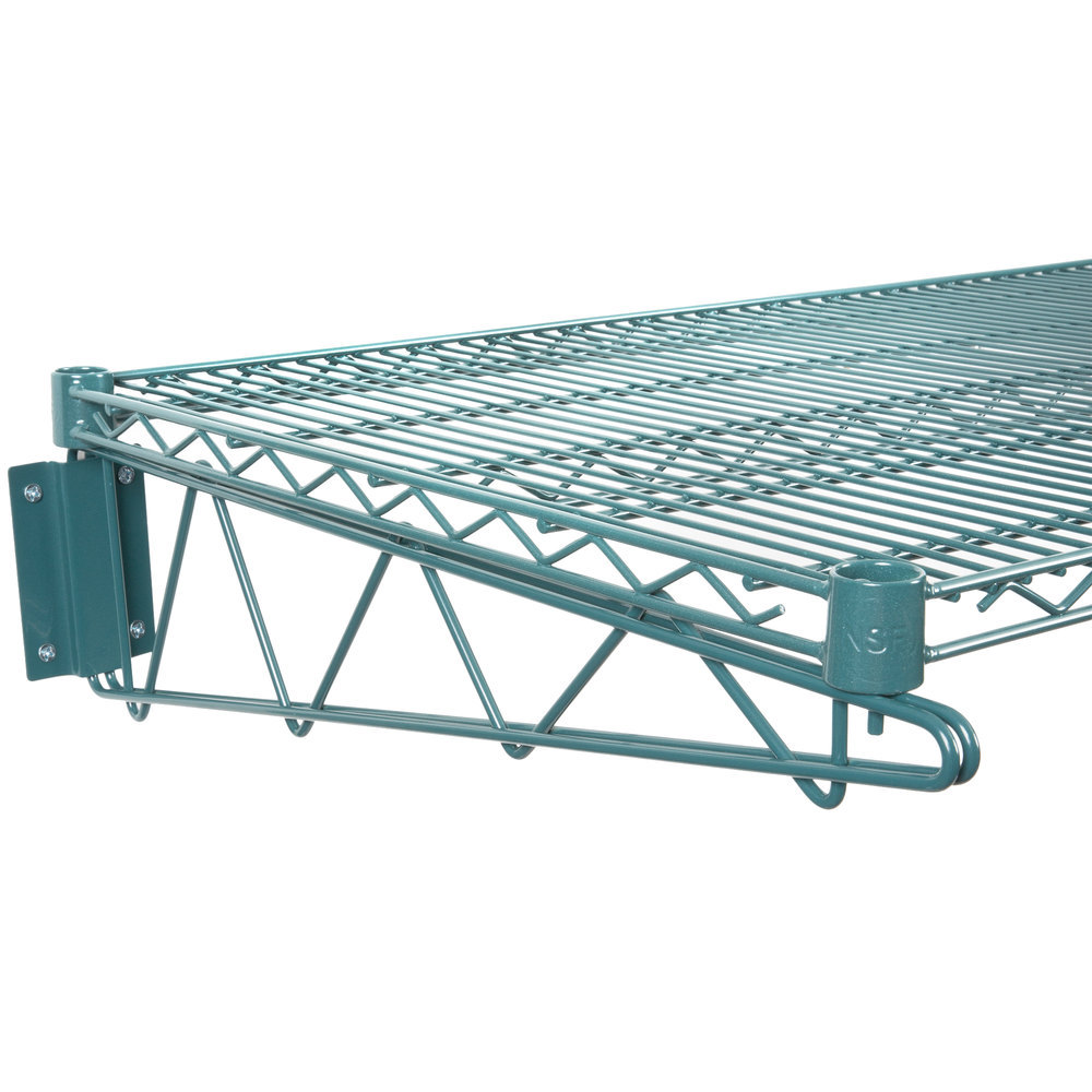 24" x 48" Wall Mount Green Epoxy Wire Shelf Rack Commercial Restaurant Pot NSF
