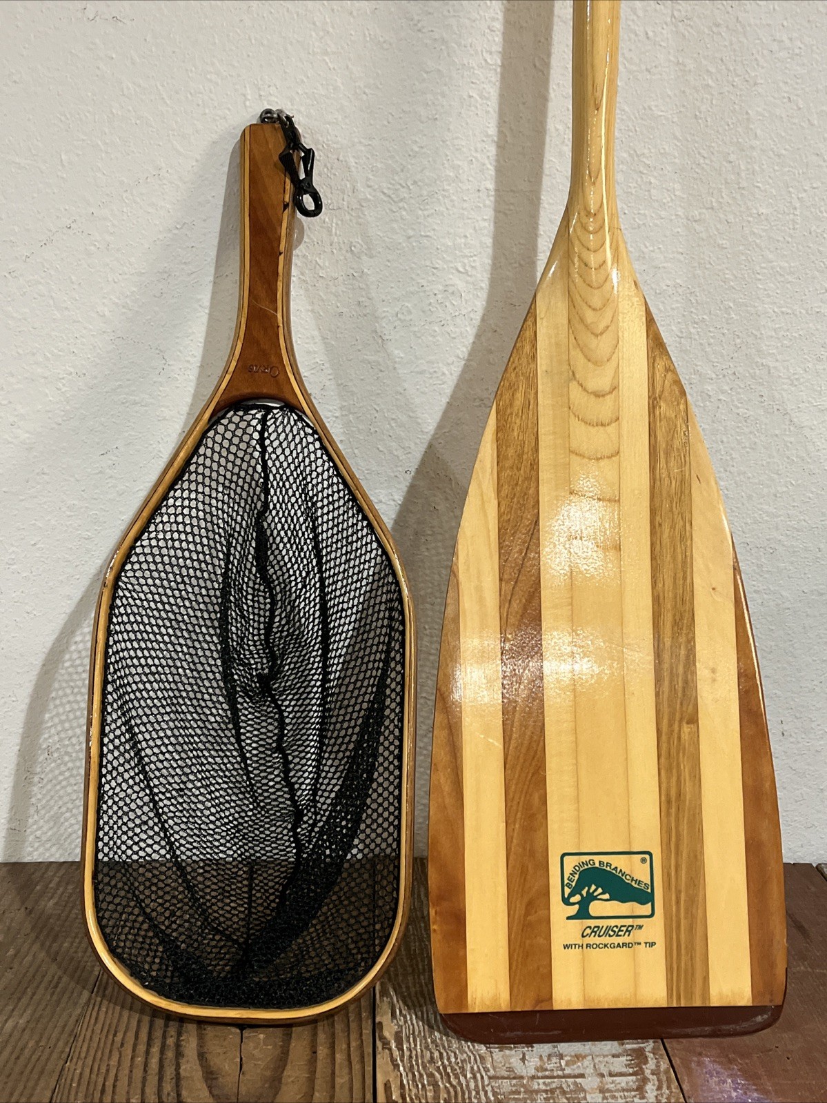 BENDING BRANCHES CRUISER 48” BENT CANOE PADDLE ROCKGARD TIP & ORVIS FISHING NET